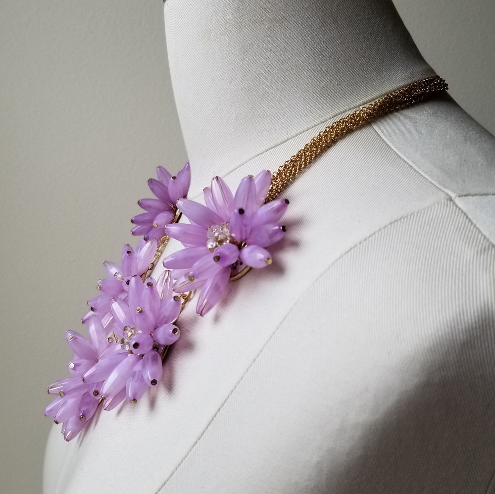 Kohl's Lt Purple Flower & Crystal Bead Necklace - Picture 6 of 8